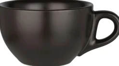 Barstuff Kaffeetasse & Untertasse Barista, Porzellan schwarz - 260ml (je 12 Stk.)