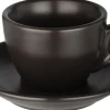 Barstuff Kaffeetasse & Untertasse Barista, Porzellan schwarz - 160ml (12 Sets)