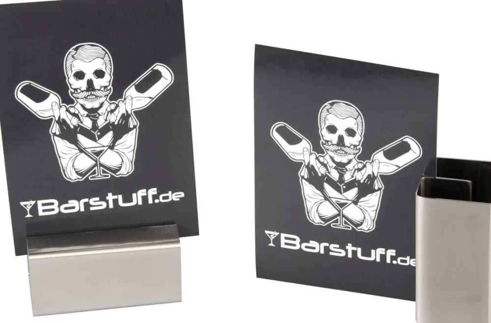 Barstuff Kartenhalter Edelstahl - 8,5x4x4cm (2 Stk.)