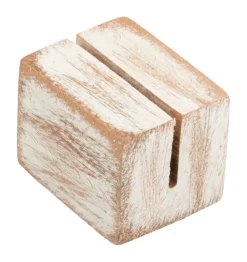 Barstuff Kartenhalter Holz mini, white wash - 3x2,5x2,5cm