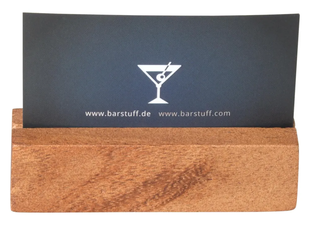 Barstuff Kartenhalter länglich, Holz, braun - 9x2,5x2,5cm