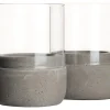 Barstuff Kerzenhalter / Windlicht, Beton und Glas - 8x6cm (2 Stk.)