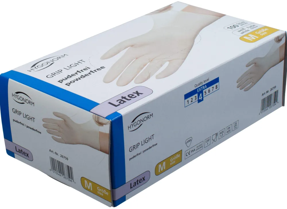 Barstuff Latex-Handschuhe weiß, puderfrei - M (100 Stk.)