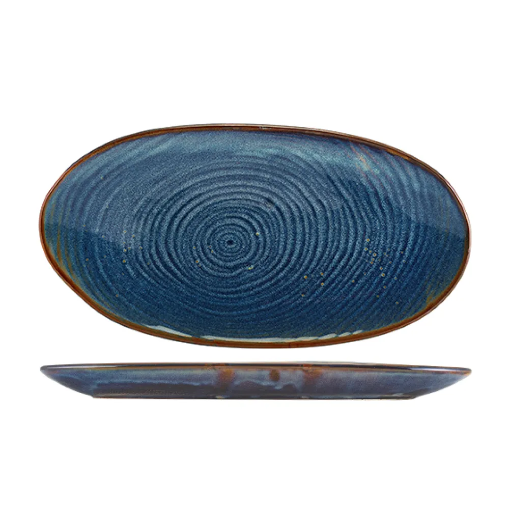 Barstuff Längliche Platte Terra Aqua Blue Organic – 31 cm (6 Stk.)