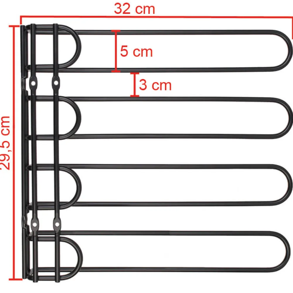 Barstuff Mehrfach-Gläserschiene 32x29,5cm - schwarz