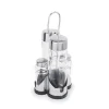 Barstuff Menage mit Behältern für Salz, Pfeffer, Essig, Öl