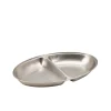 Barstuff Menüteller oval, Edelstahl, 35x21cm - 2 Fächer