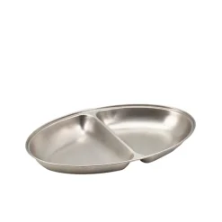 Barstuff Menüteller oval, Edelstahl, 35x21cm - 2 Fächer