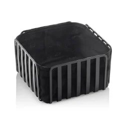 Barstuff Metallkorb mit Baumwolleinsatz, schwarz - 19x19x10,5cm