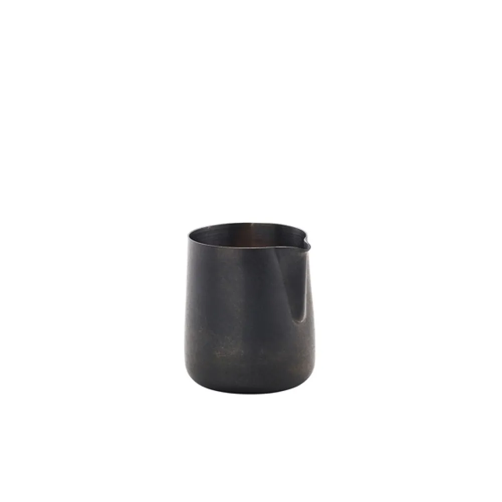 Barstuff Milchgießer / Sahnekännchen, Edelstahl vintage, schwarz - 150ml (12 Stk.)