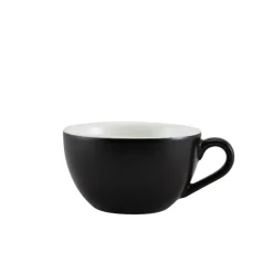Barstuff Milchkaffee-Tasse Porzellan matt schwarz – 340 ml (6 Stk.)