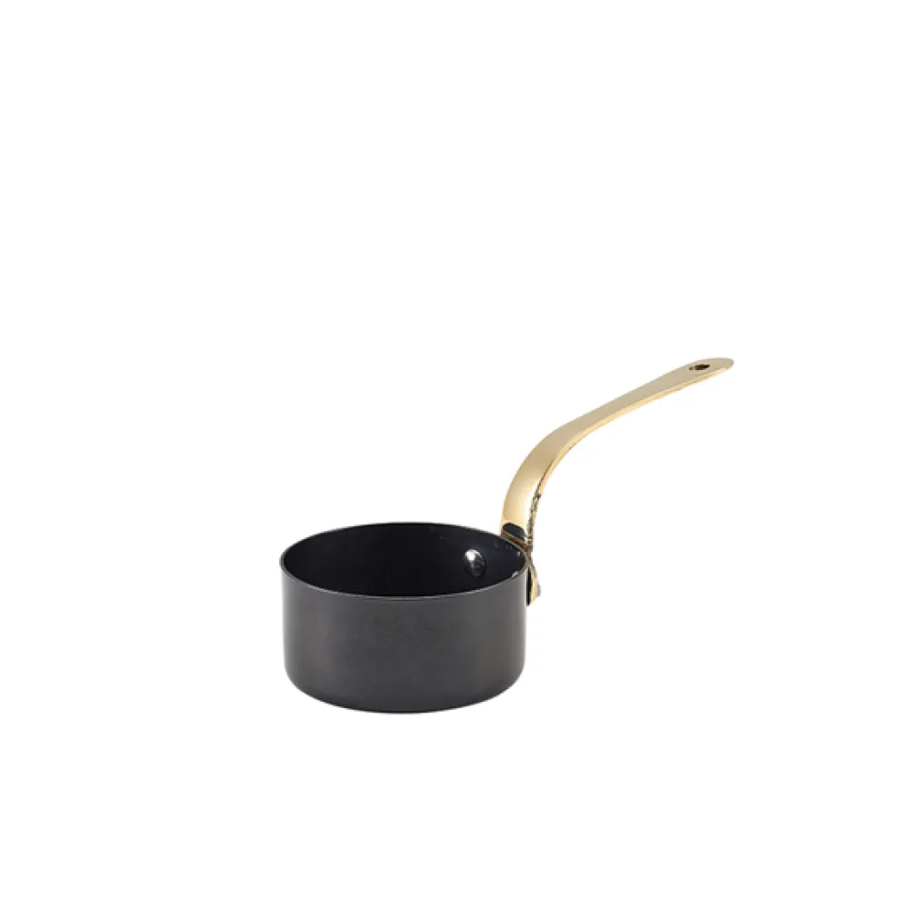 Barstuff Mini-Saucentopf, Edelstahl vintage schwarz - 7 x 3,75 cm (6 Stk.)