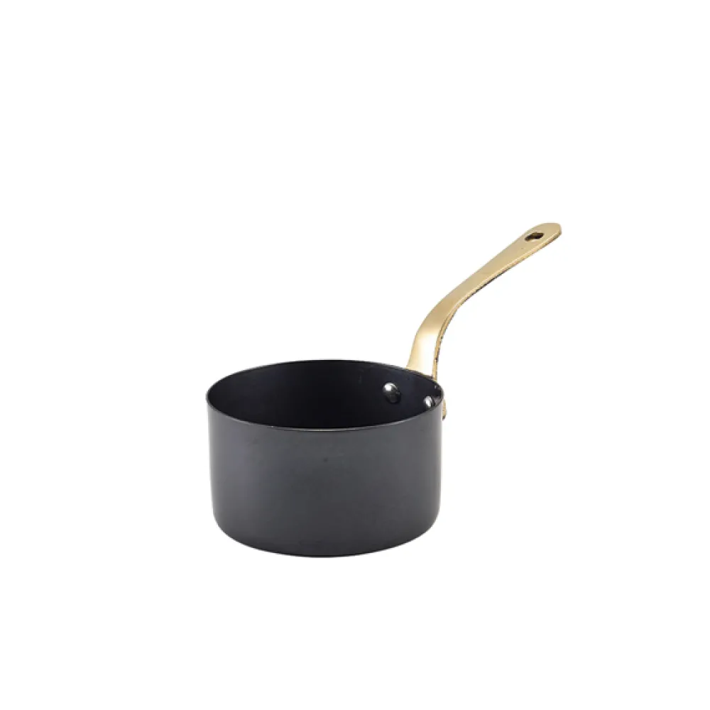 Barstuff Mini-Saucentopf, Edelstahl vintage schwarz - 9 x 5,25 cm (6 Stk.)