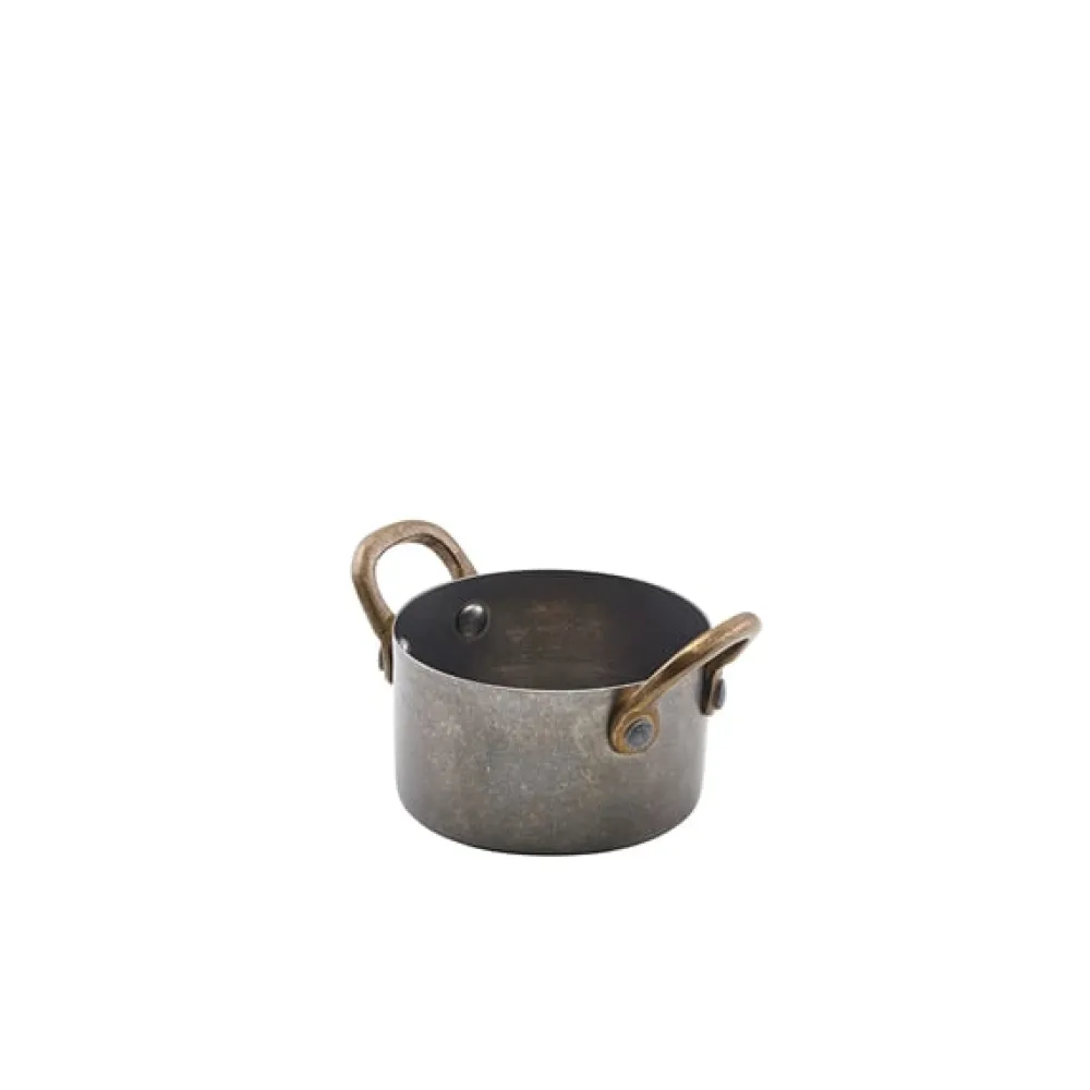 Barstuff Mini-Topf, Edelstahl vintage - 7,8 x 4,5 cm (6 Stk.)