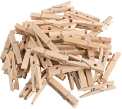 Barstuff Mini-Wäscheklammern / Glasmerker, Holz - 48mm (50 Stk.)