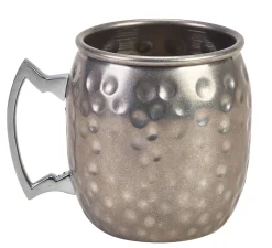 Barstuff Moscow Mule Becher, Vintage Edelstahl gehämmert - 400ml