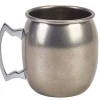 Barstuff Moscow Mule Becher, Vintage Edelstahl, glatt - 400ml