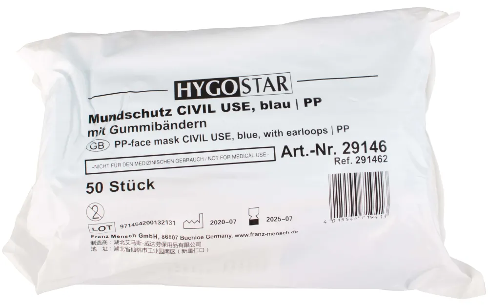 Barstuff Mundschutz "Civil Use", PP - blau (50 Stk.)