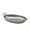 Barstuff Ovale Schale mit Henkeln, Edelstahl vintage - 24,5 x 17,5 cm (6 Stk.)