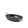 Barstuff Ovale Schale mit Henkeln, Edelstahl vintage schwarz - 18,5 x 13,5 cm (6 Stk.)