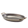 Barstuff Ovale Schale mit Henkeln, Edelstahl vintage - 30 x 21 cm (3 Stk.)