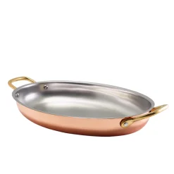 Barstuff Ovale Schale mit Henkeln, Edelstahl kupferfarben - 30x21cm (3 Stk.)