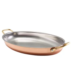 Barstuff Ovale Schale mit Henkeln, Edelstahl kupferfarben - 34x23cm (3 Stk.)