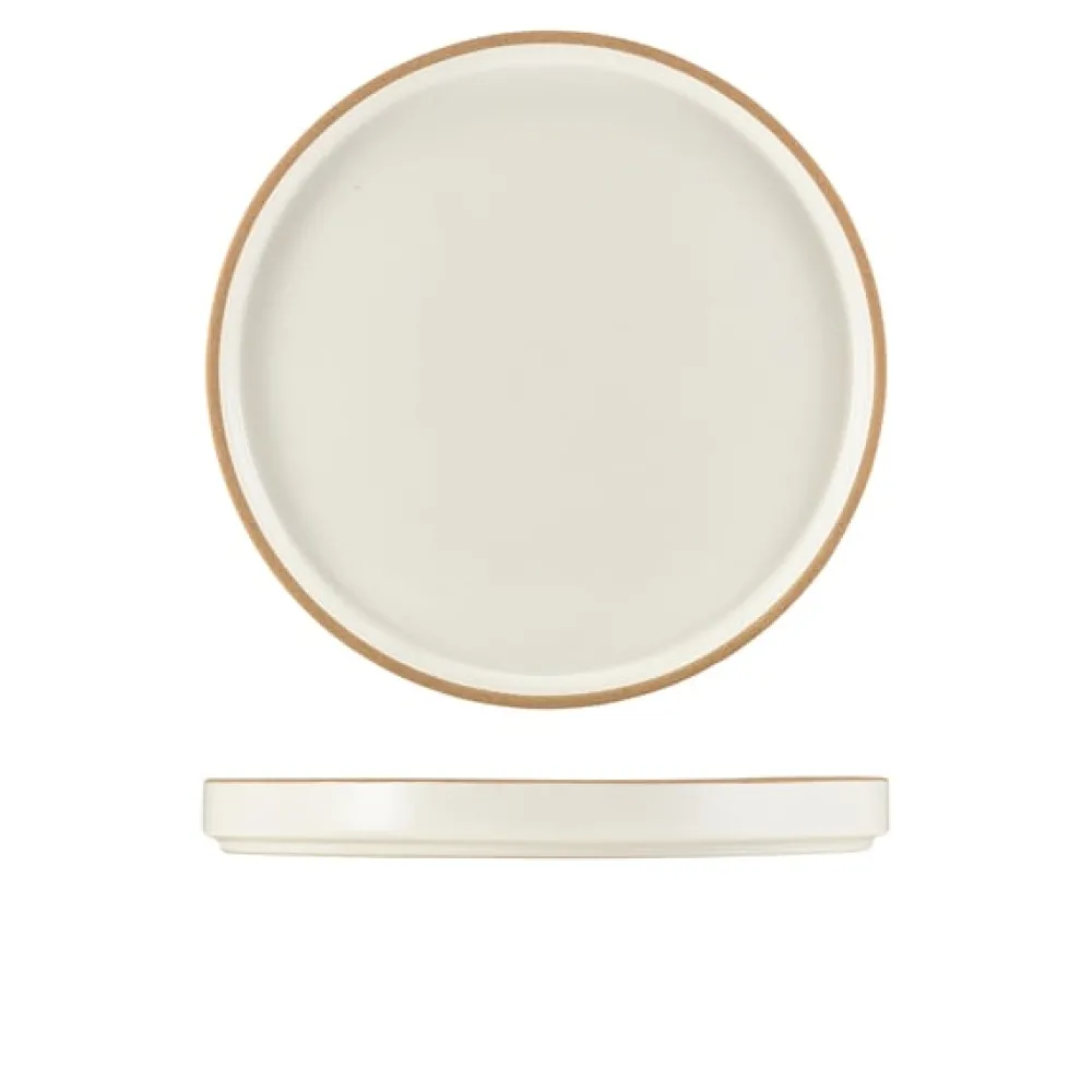 Barstuff Präsentationsteller Kava Steingut weiß – 25 cm (6 Stk.)