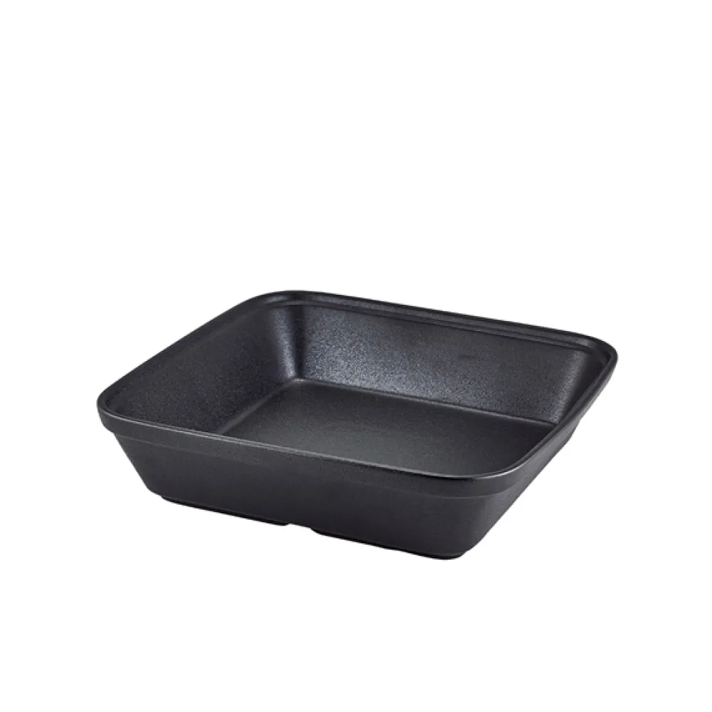 Barstuff Quadratischer Bräter Forge Buffet Steingut Gusseisen-Optik – 24,5 x 24,5 x 6,5 cm (6 Stk.)
