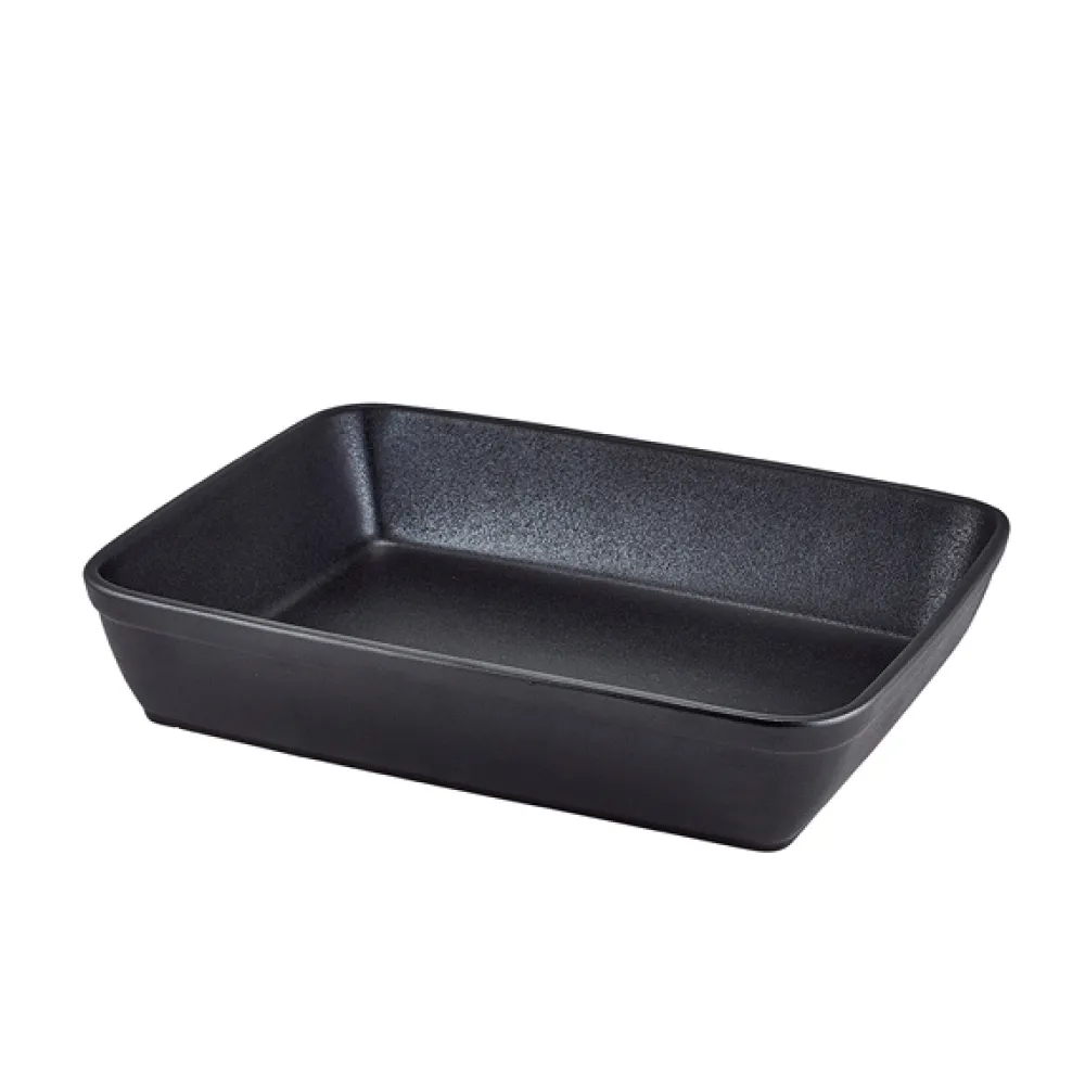 Barstuff Rechteckiger Bräter Forge Buffet Steingut Gusseisen-Optik – 31 x 24 x 5,5 cm (4 Stk.)