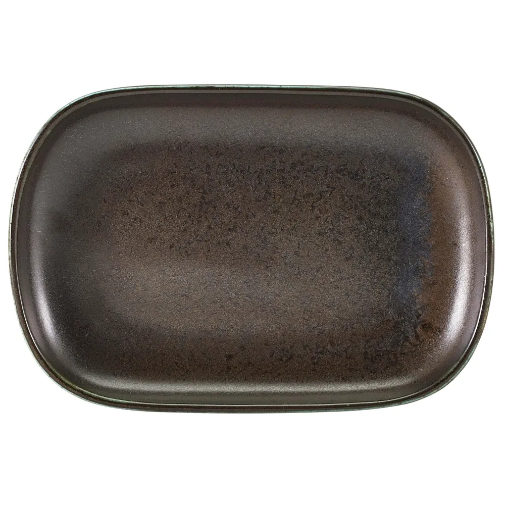 Barstuff Rechteckiger Teller Terra Cinder Black - 24x16,5cm (12 Stk.)