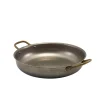 Barstuff Runde Schale mit Henkeln, Edelstahl vintage - 24,5 x 5 cm (3 Stk.)