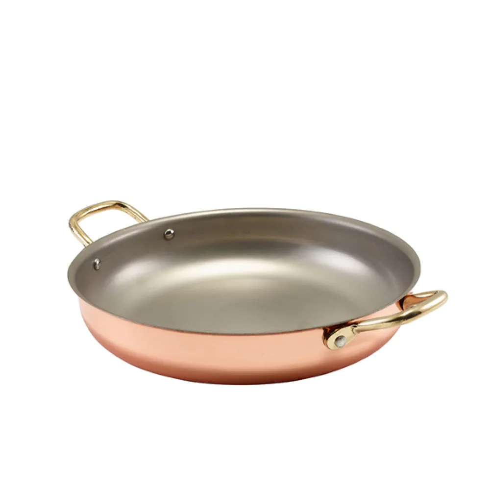 Barstuff Runde Schale mit Henkeln, Edelstahl kupferfarben - 24,5x5cm (3 Stk.)