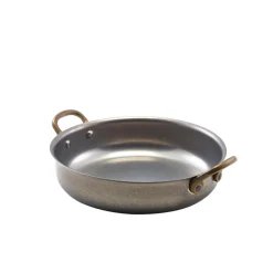 Barstuff Runde Schale mit Henkeln, Edelstahl vintage - 18,5 x 4,5 cm (6 Stk.)