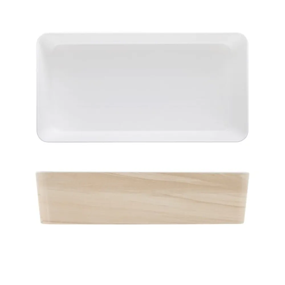 Barstuff Schale für Bento-Box Tokyo, Melamin, 34,8x18x7,8cm - Holzoptik (3 Stk.)