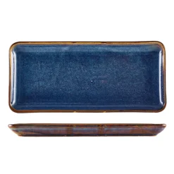 Barstuff Schmale rechteckige Platte Terra Aqua Blue – 36 × 16,5 cm (3 Stk.)