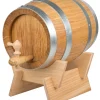 Barstuff Schnapsfass, Eiche Natur mit verzinkten Fassreifen, 5l
