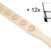 Barstuff Schnapslatte Holz, 50,5cm - inkl. 12 Shotgläser