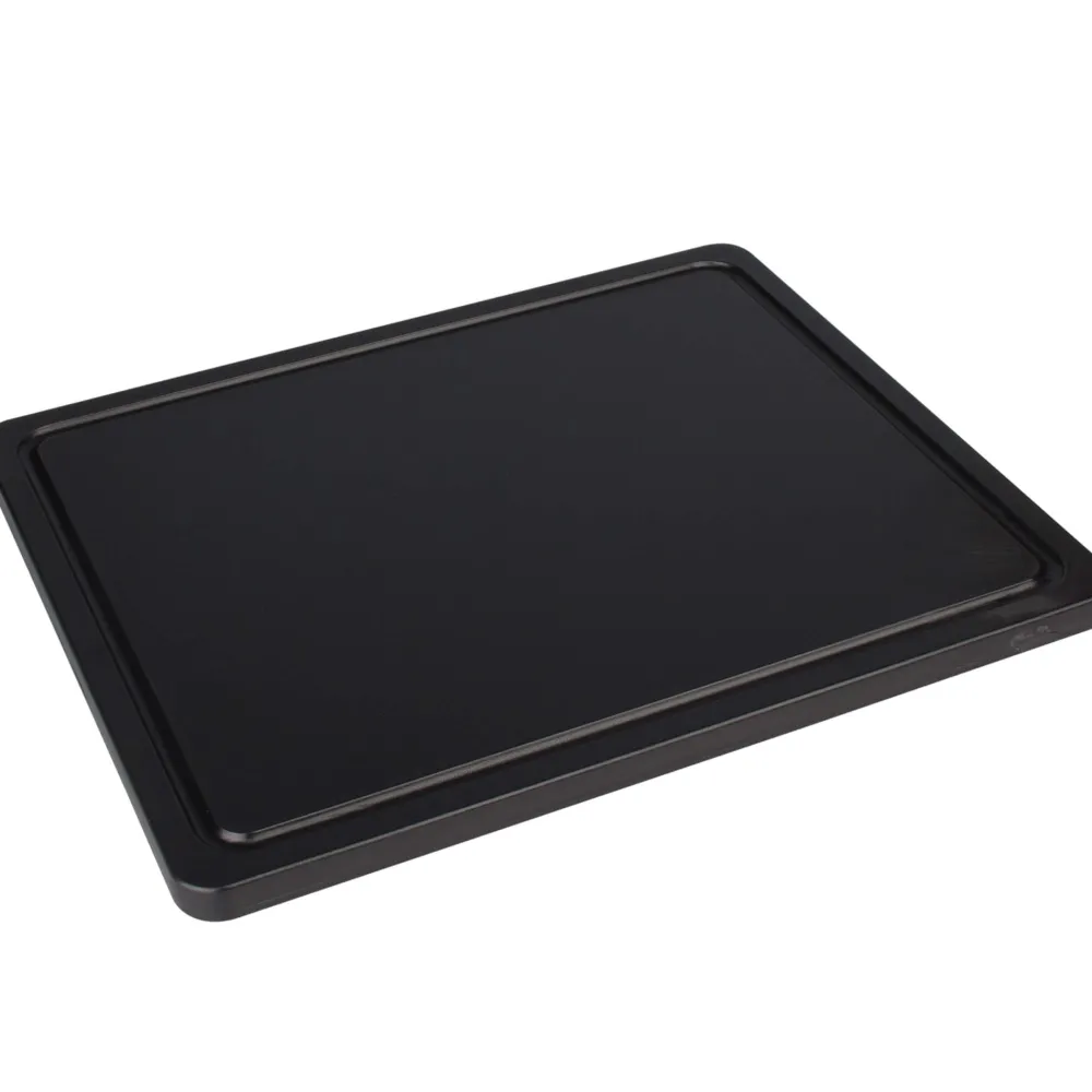 Barstuff Schneidebrett mit Saftrille, HDPE schwarz - 32,5x26,5x1,4cm