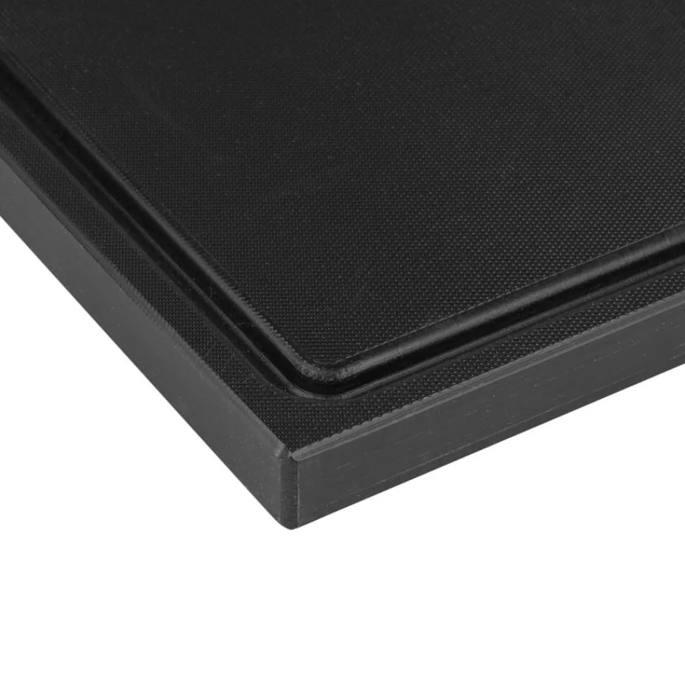 Barstuff Schneidebrett mit Saftrille, HDPE schwarz, Prime Bar - 30x20x2cm