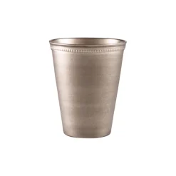 Barstuff Servierbecher, Edelstahl vintage, Perlenrand - 380ml (12 Stk.)