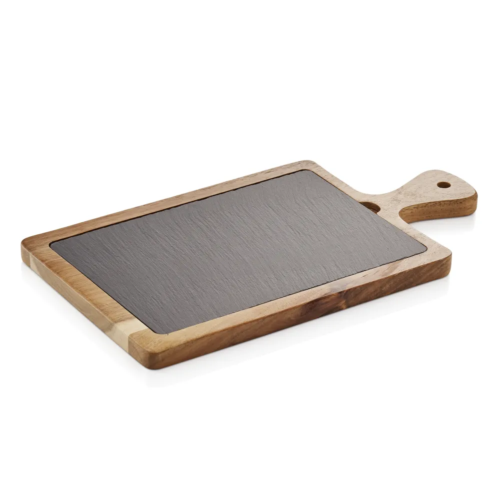 Barstuff Servierbrett Akazienholz, Naturschiefer - 33,8x17,8x2cm
