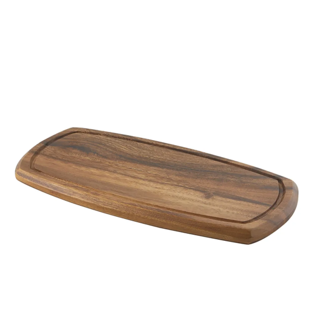 Barstuff Servierbrett mit 3 Aussparungen für Schälchen, Akazienholz - 36x18x2cm