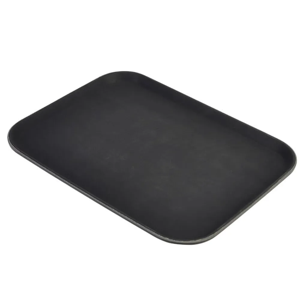 Barstuff Serviertablett rechteckig, Polypropylen rutschfest, schwarz - 45,7x66cm