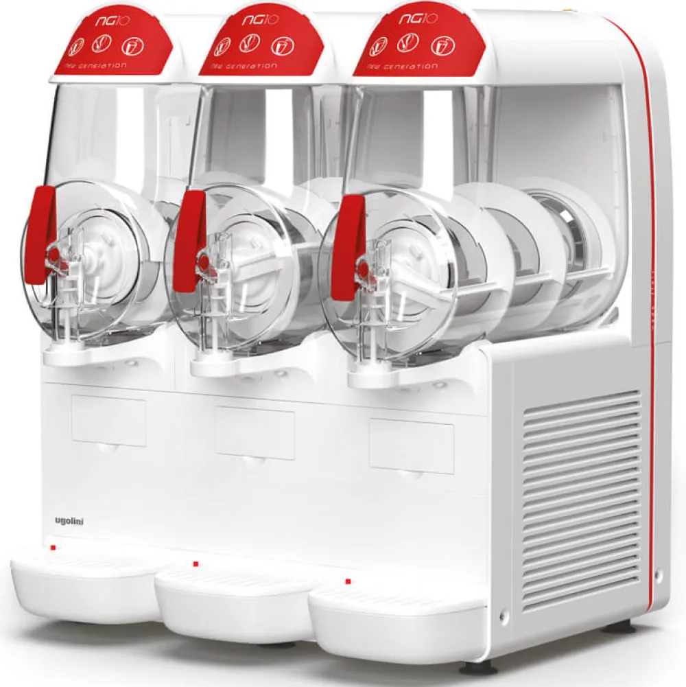 Barstuff Slusheis Maschine Granitor® NG Easy 10-3 white R290 wassergekühlt, 3 x 10 Liter Behälter