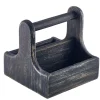 Barstuff Table Caddy / Bar Organizer, Holz, schwarz - 15x15,3x15cm