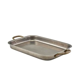 Barstuff Tablett, Edelstahl vintage, tief - 33x23,5cm (3 Stk.)