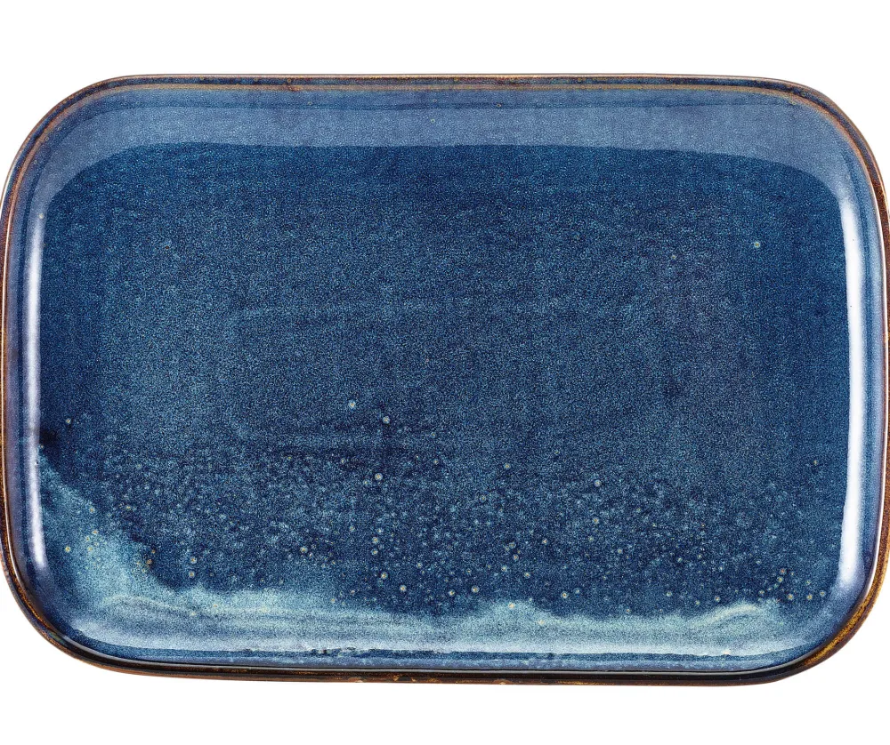 Barstuff Teller rechteckig Terra Aqua Blue - 34,5x23,5cm (6 Stk.)