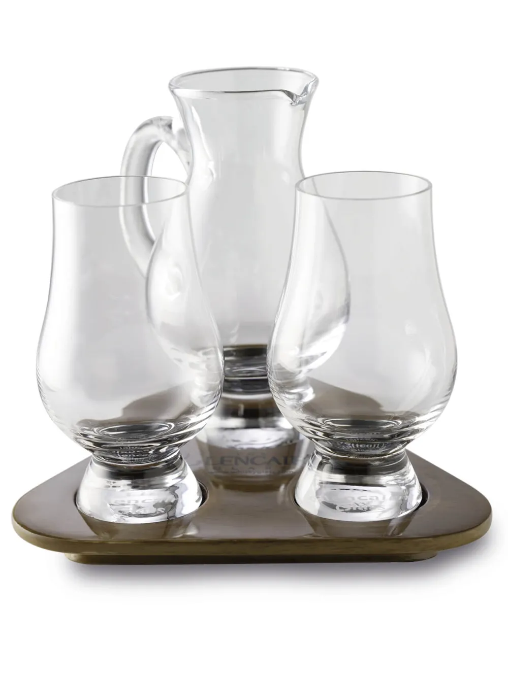 Barstuff The Glencairn Whisky Tasting Set mit 2 Gläsern, Wasserkrug und Holztablett