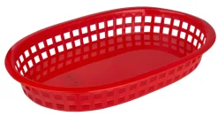 Barstuff Tischkorb rot, PE, oval - 27x17,5x3,5cm